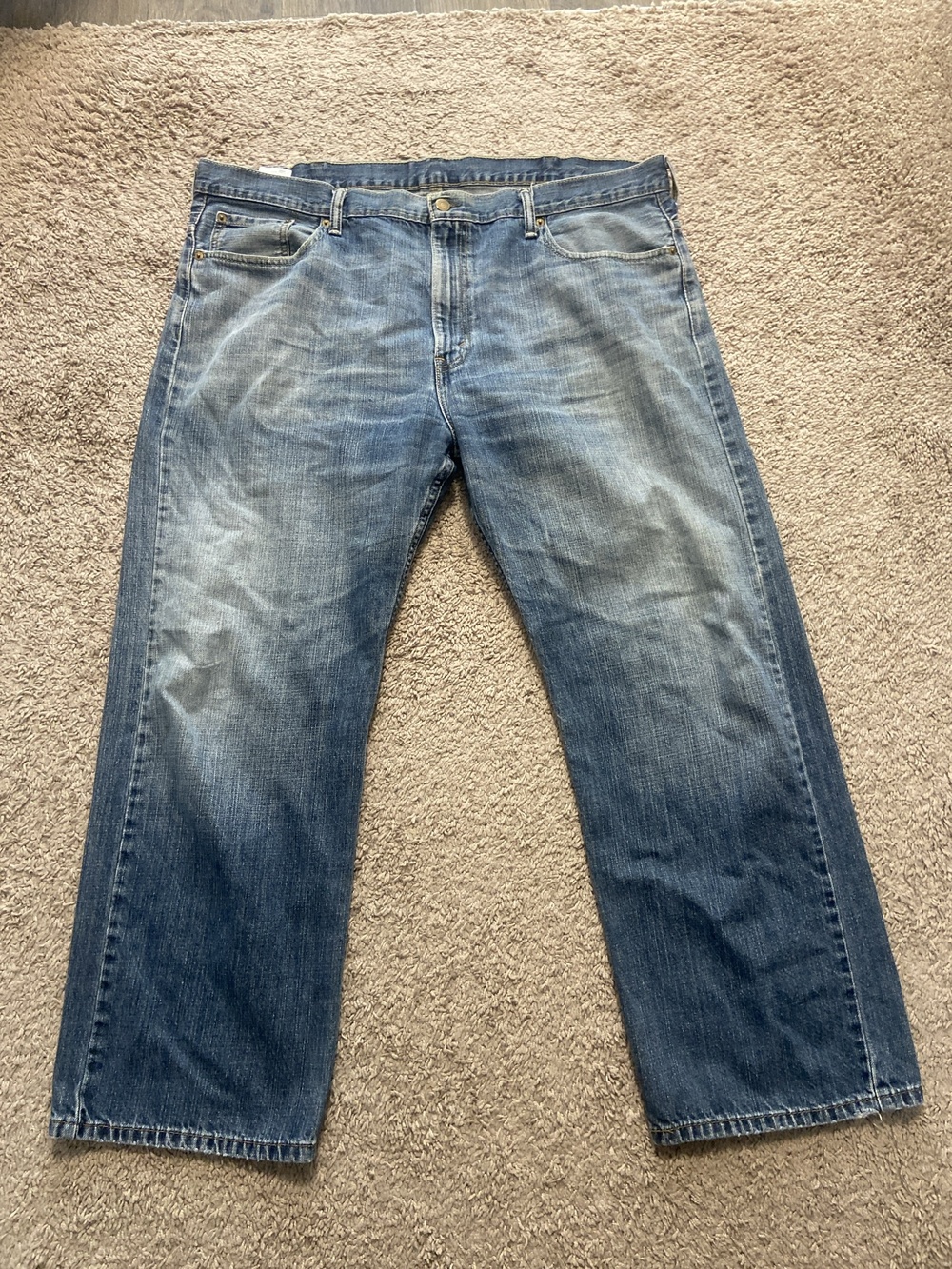 Levis 569 Jeans Mens 40x30 Blue Med Wash Relaxed Straight Denim Pants Zip Fly